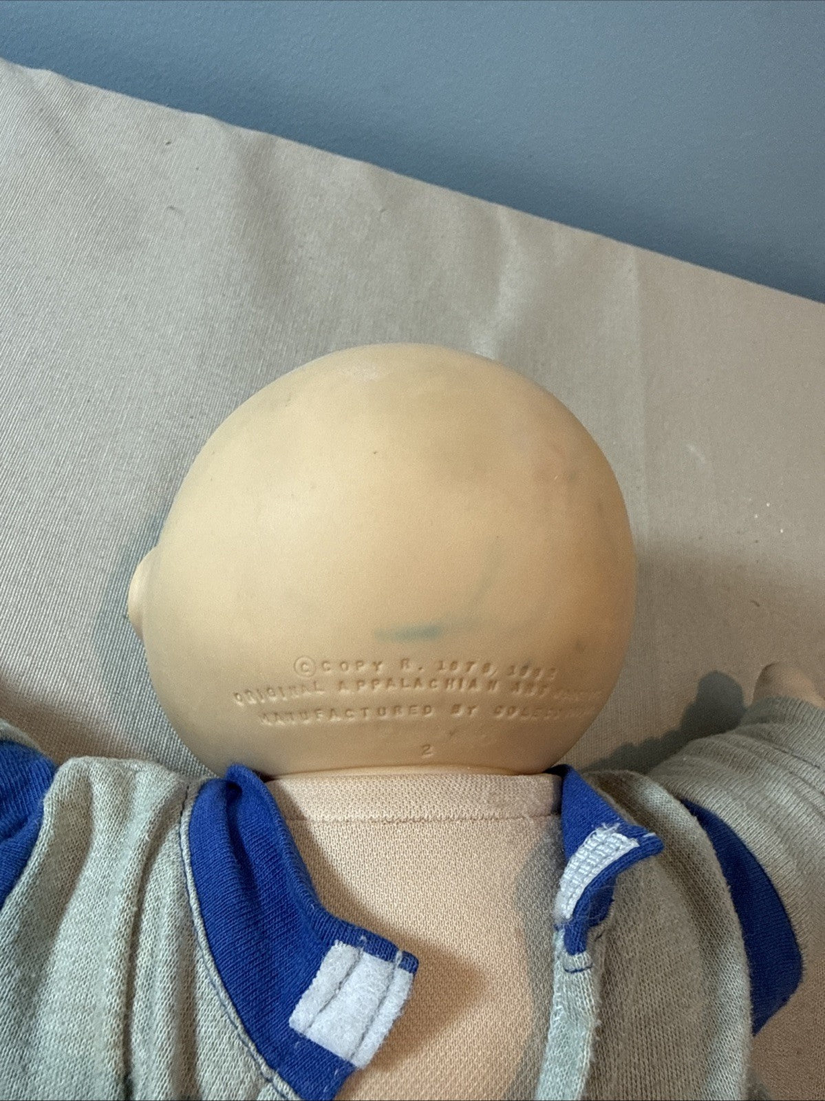 Vintage Cabbage Patch Kids Bald Boy Doll Blue Eyes Dimples 1985 Head Mold 2