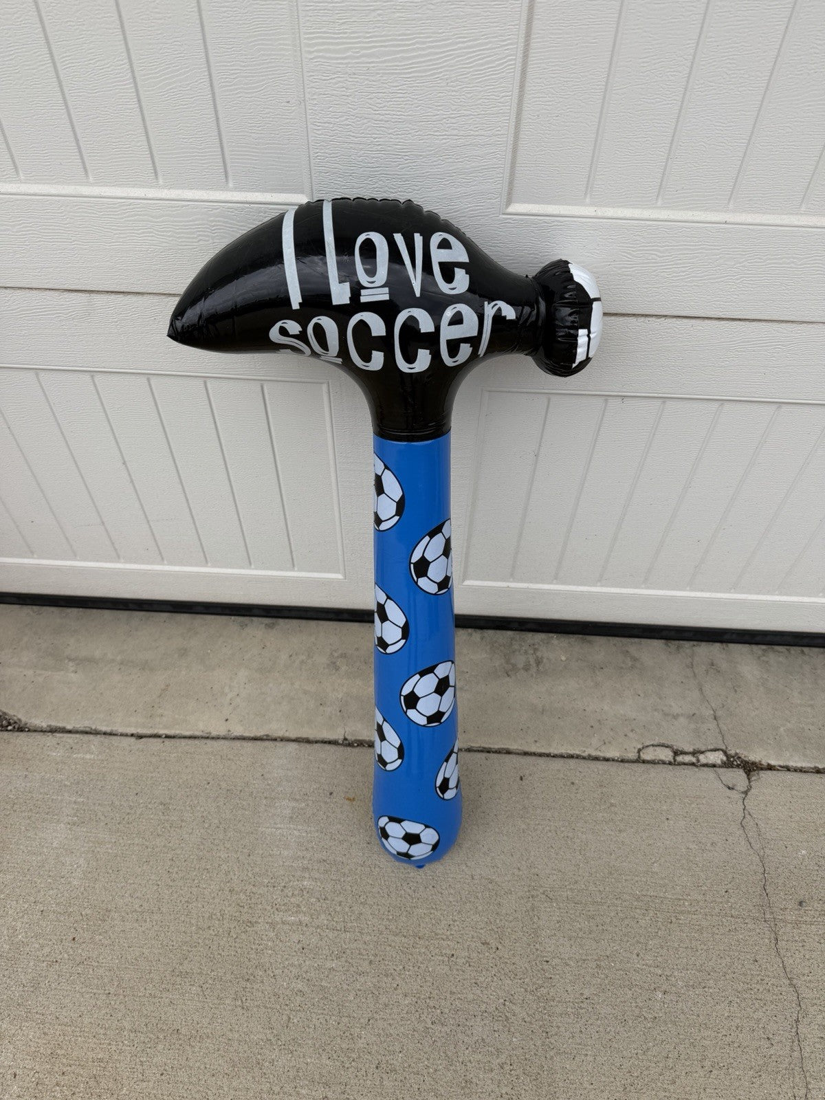Inflatable Blue Soccer Hammer Squeaker Blow Up Toy 32" Novelty Party Favor