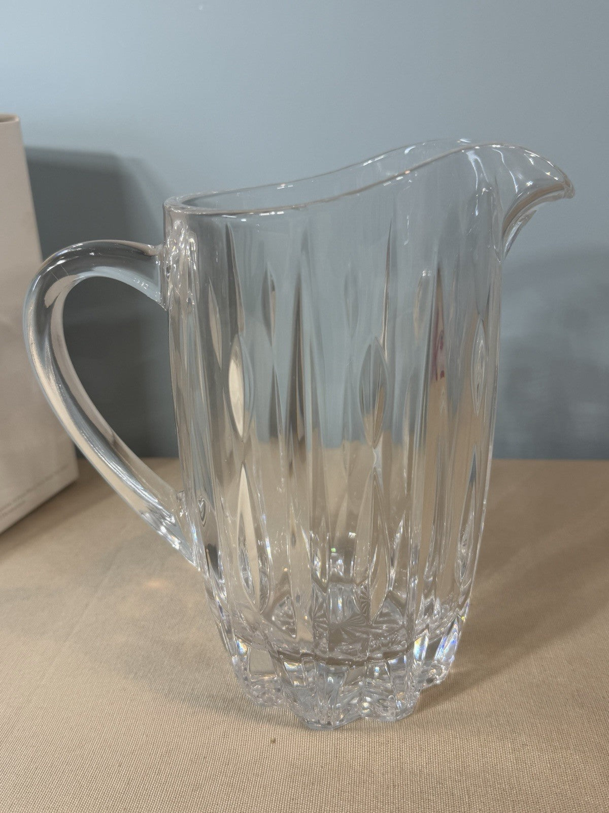 Royal Gallery of Crystal Heavy Cut Glass Beverage Pitcher 8 Inch original Box