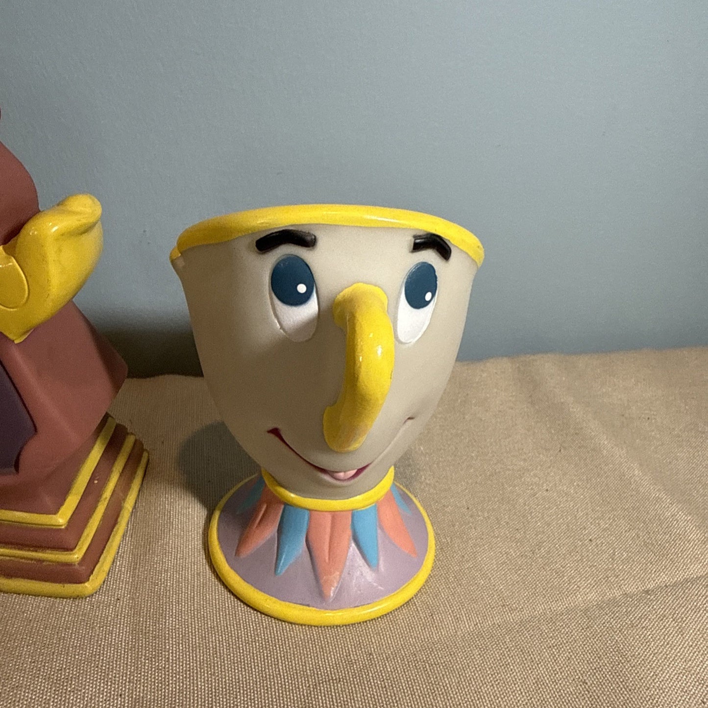 1992 Pizza Hut Beauty And The Beast Hand Puppets Disney Lot Of 4 Vintage