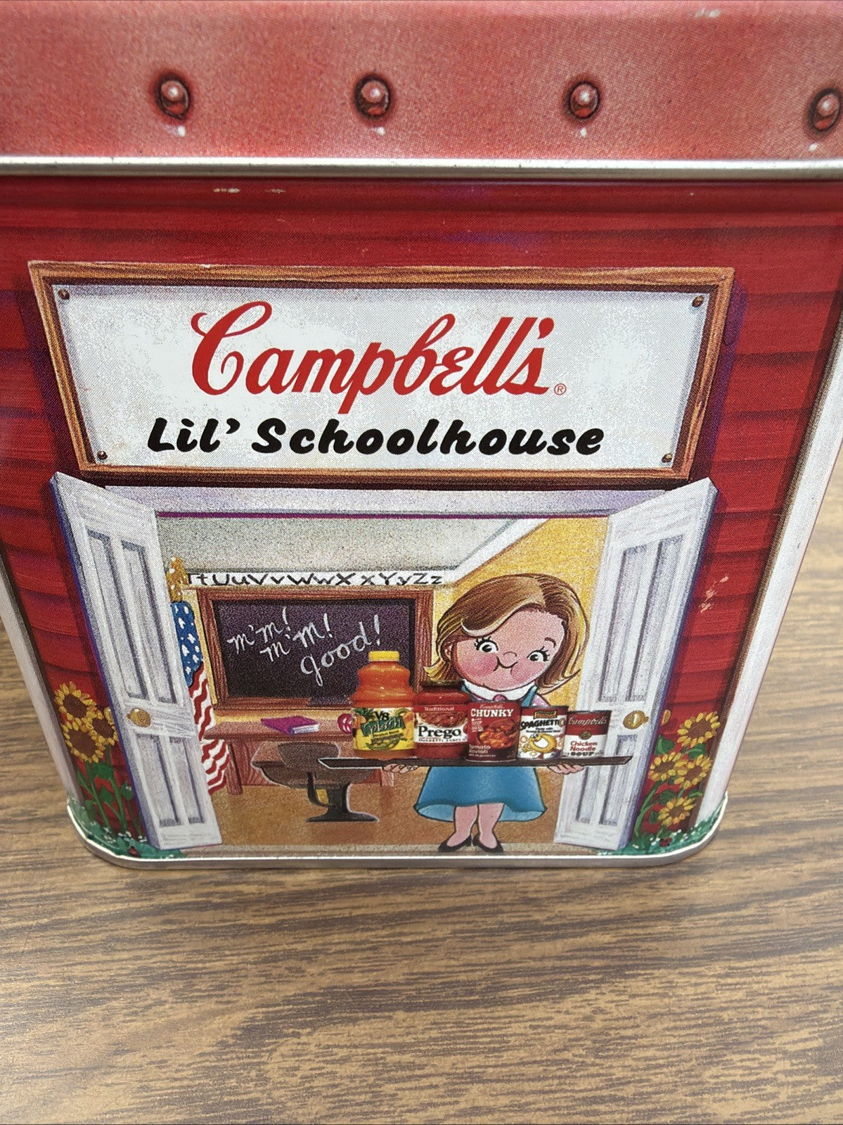 Vintage Campbell Soup Schoolhouse Tin Save A Label Day 1998
