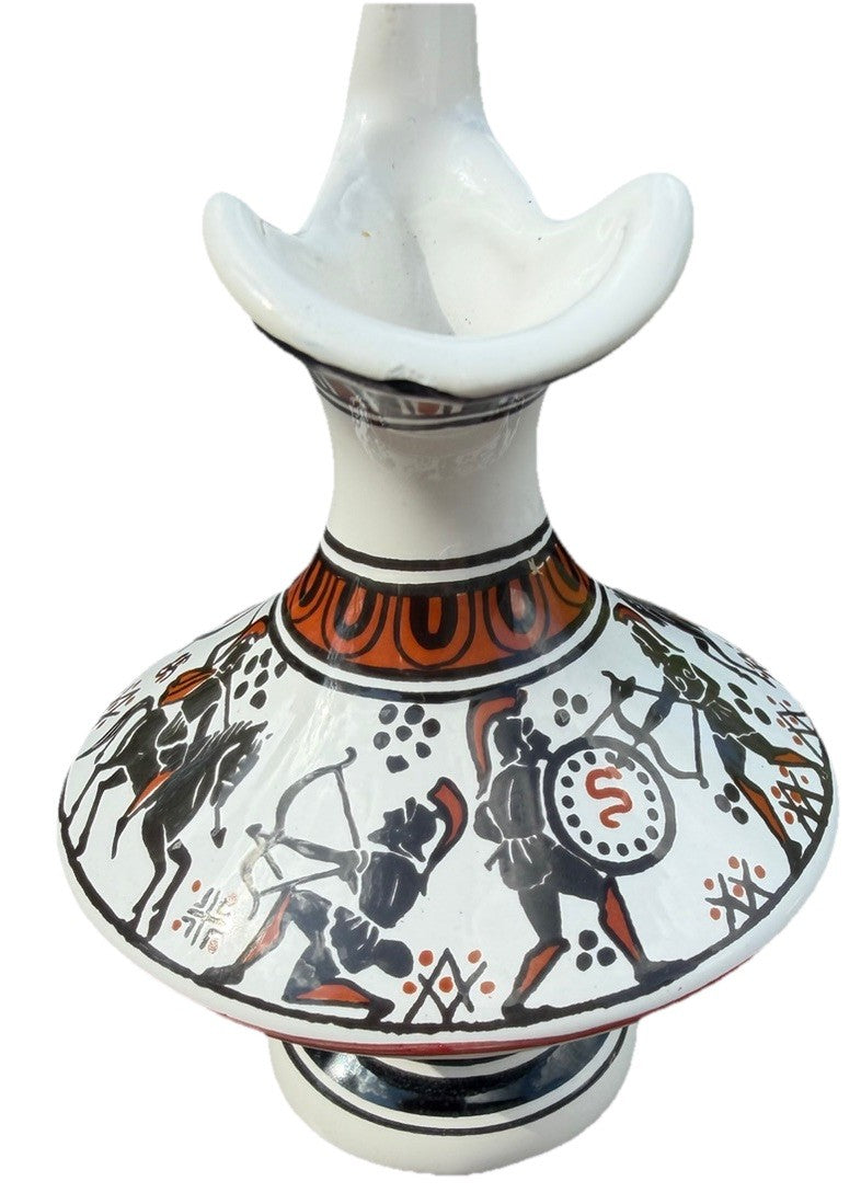 Vintage Greek Hand Made/Painted Ceramic Pottery Pitcher with Artist Signature