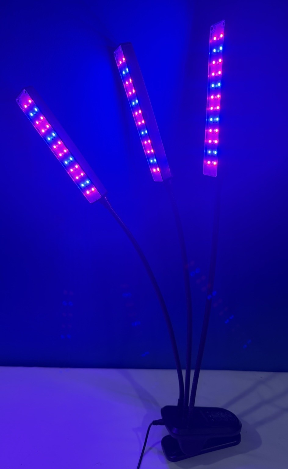 Bell Howell Triple Head LED Grow Light Indoor Plant Lamp Clamp Adjustable Arms