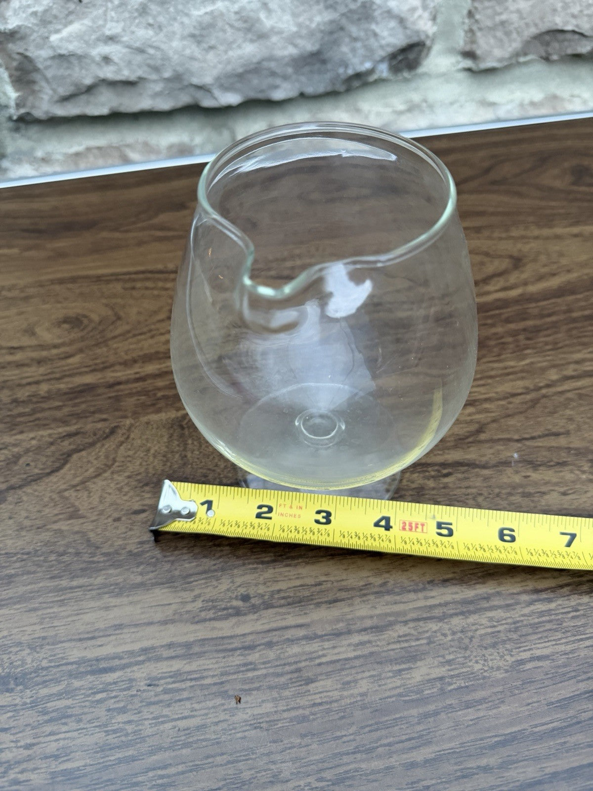 Vintage Glass Brandy Snifter Pour Spout Cognac Barware Glass