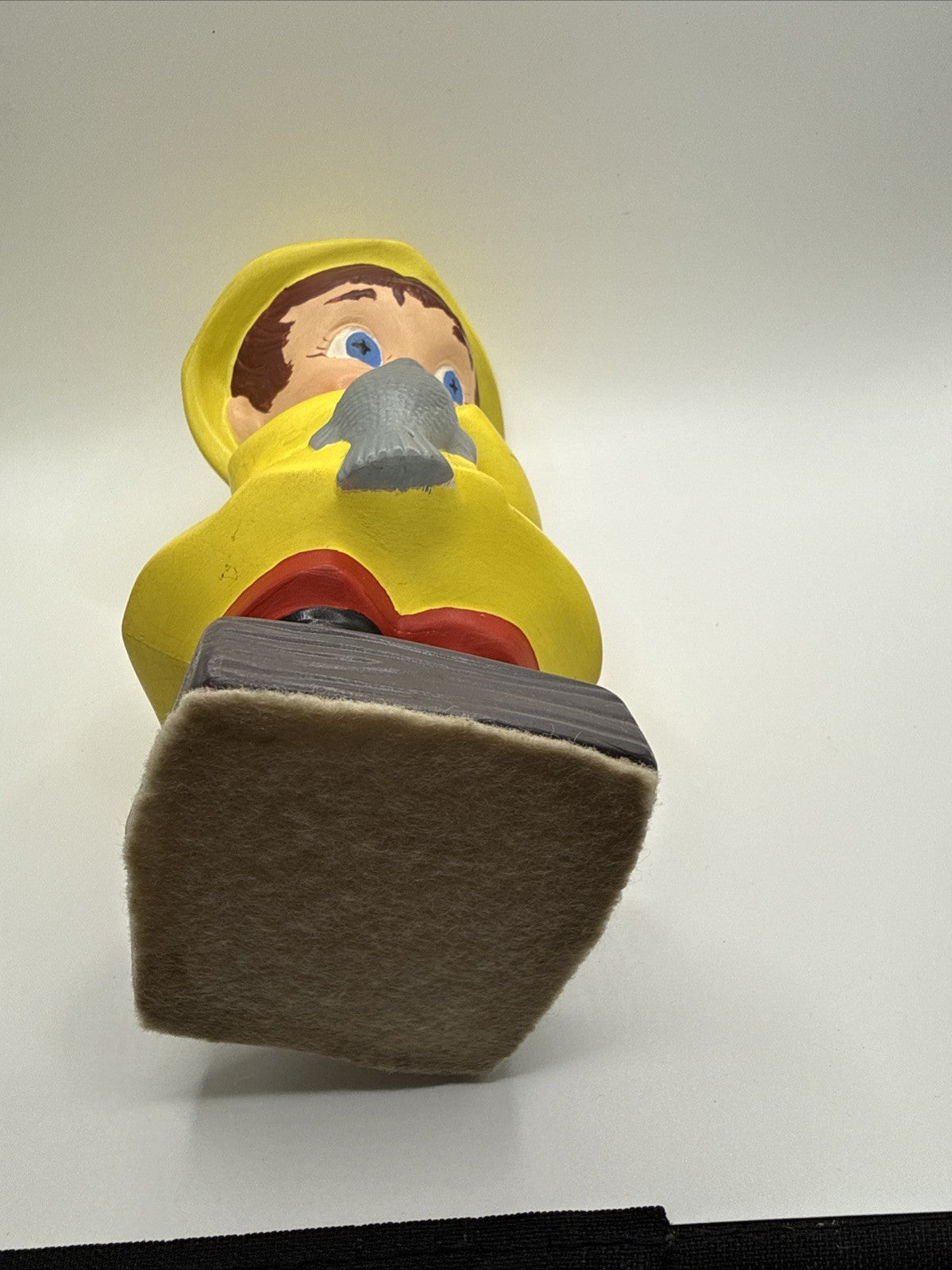 Vintage 1971 Ceramic Fishing Boy & Girl In Yellow Rain Coats So Cute!