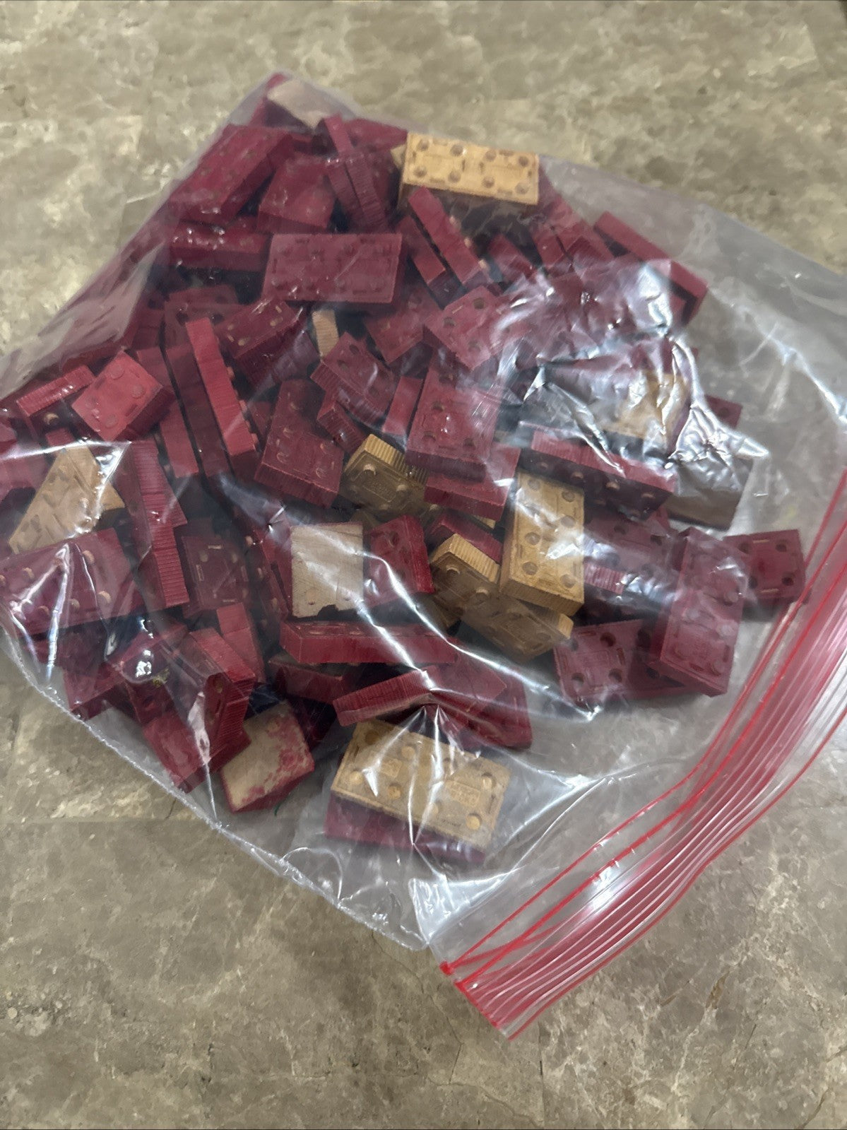 Halsam American Bricks Wood Blocks Vintage 1940s Building Set almost 3lbs
