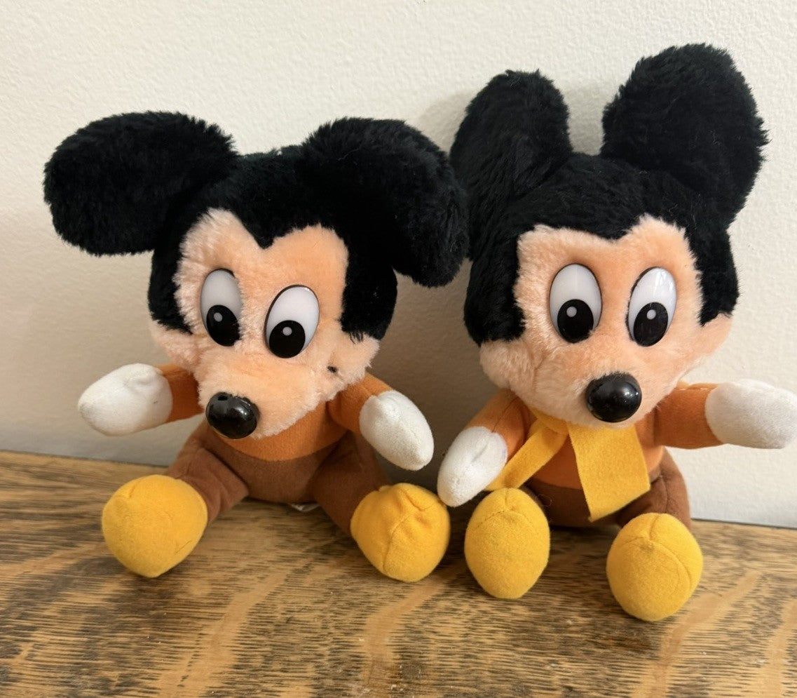 Vintage Disney Mickeys Christmas Carol Plush Lot 7 Scrooge Minnie Goofy 1980s