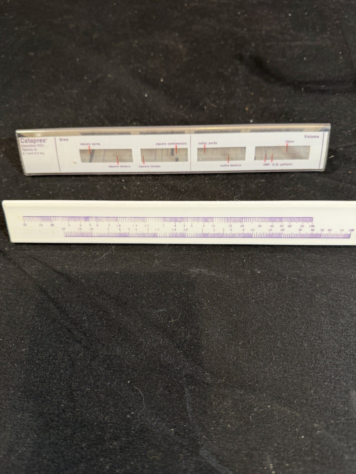 Vintage Catapres Sliding Chart Triangular Card Length Area Calculations