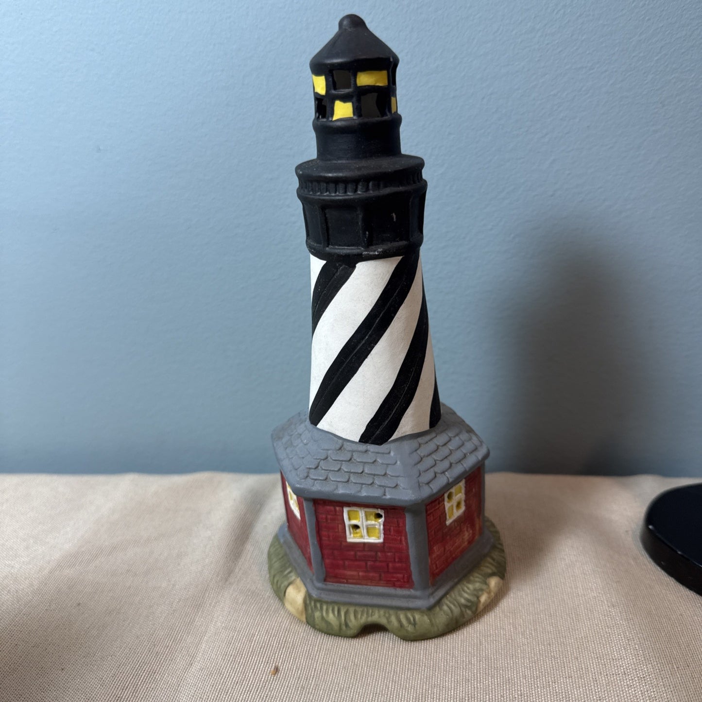 Vintage Lighthouse Figurines Lot 2 Coastal Nautical Maritime Display Statues 7"