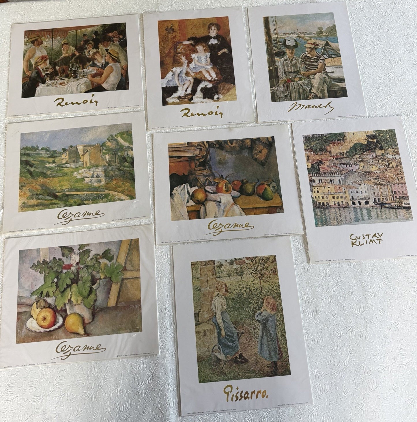 Maestri Della Pittura Art Prints Set 8 Renoir Cezanne Klimt Pissarro 24x30cm