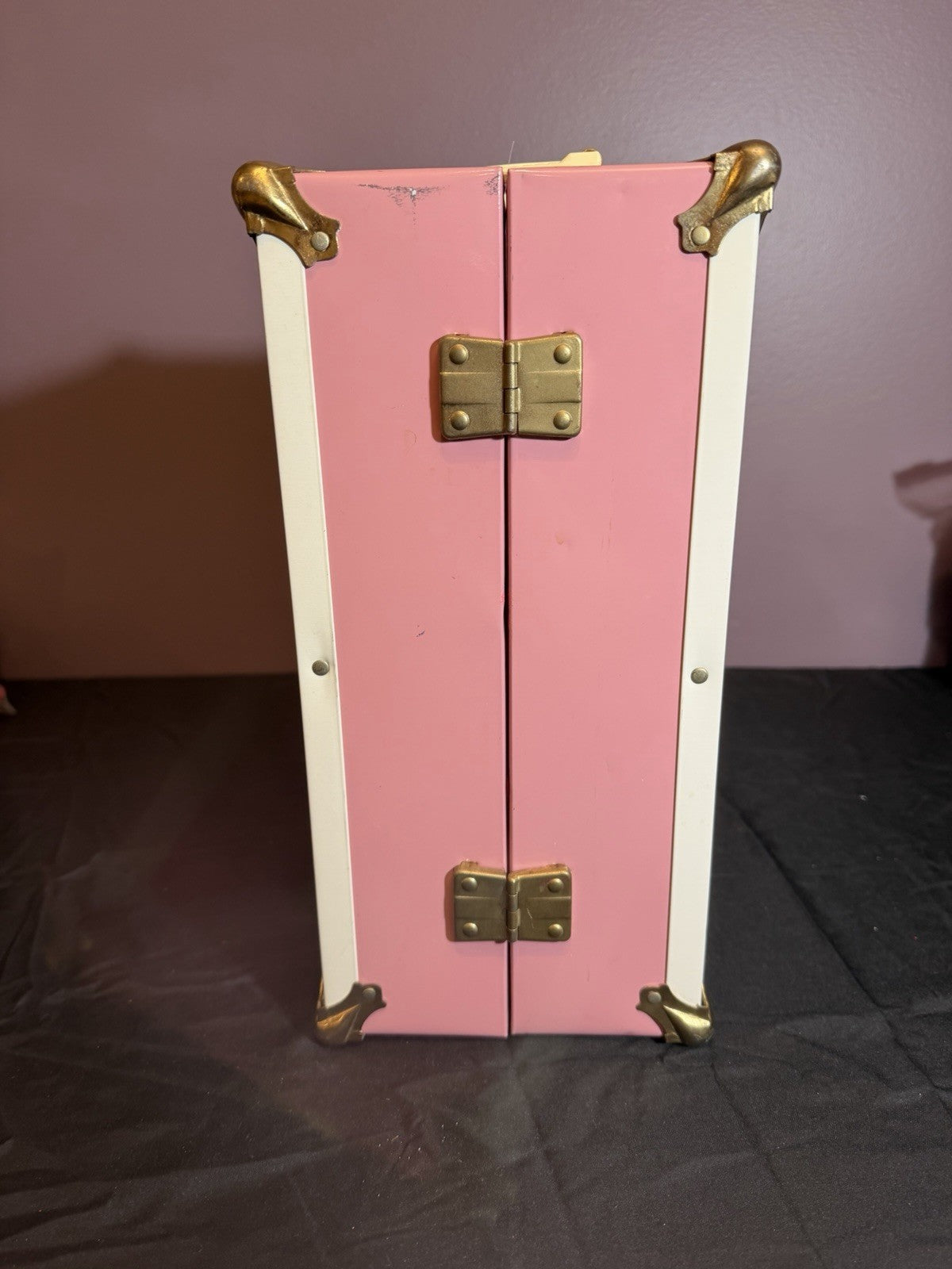 Vintage 1969 Horseman Doll  Pink Doll Steamer Trunk and Vintage Doll Clothes