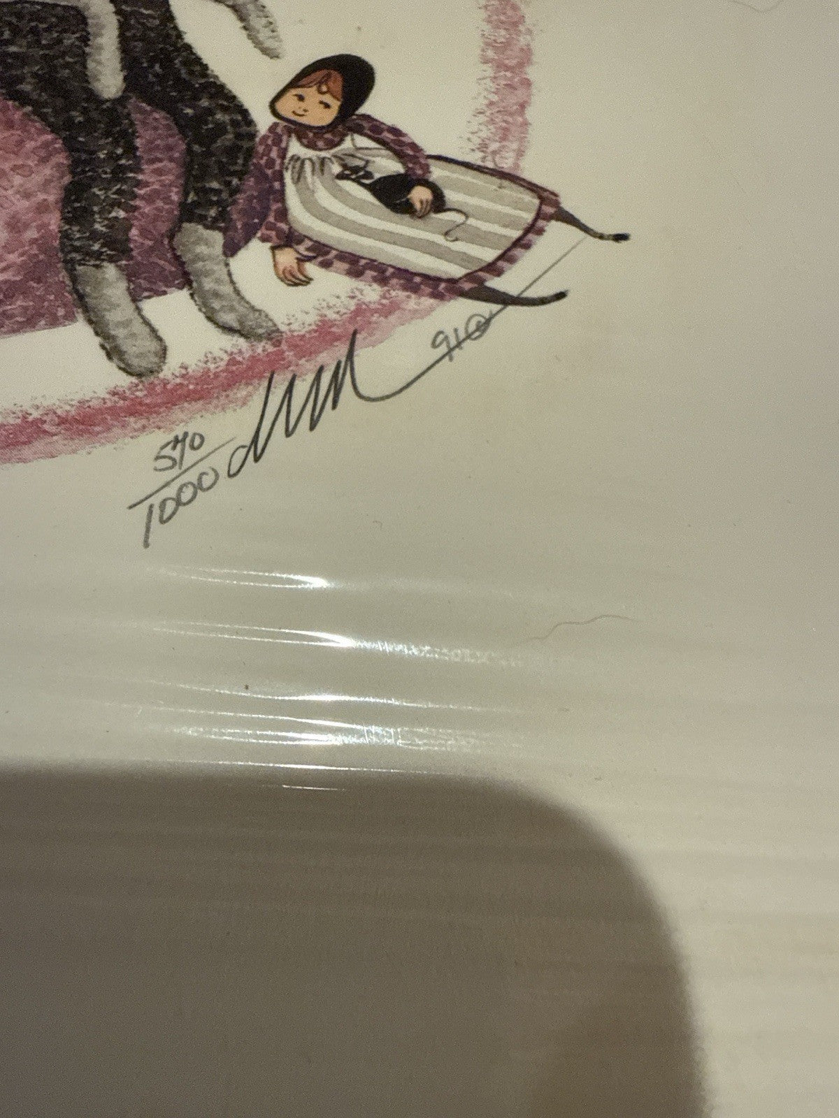P Buckley Moss Easter Pals 1991 Signed Lithograph 540/1000 Amish Children Art
