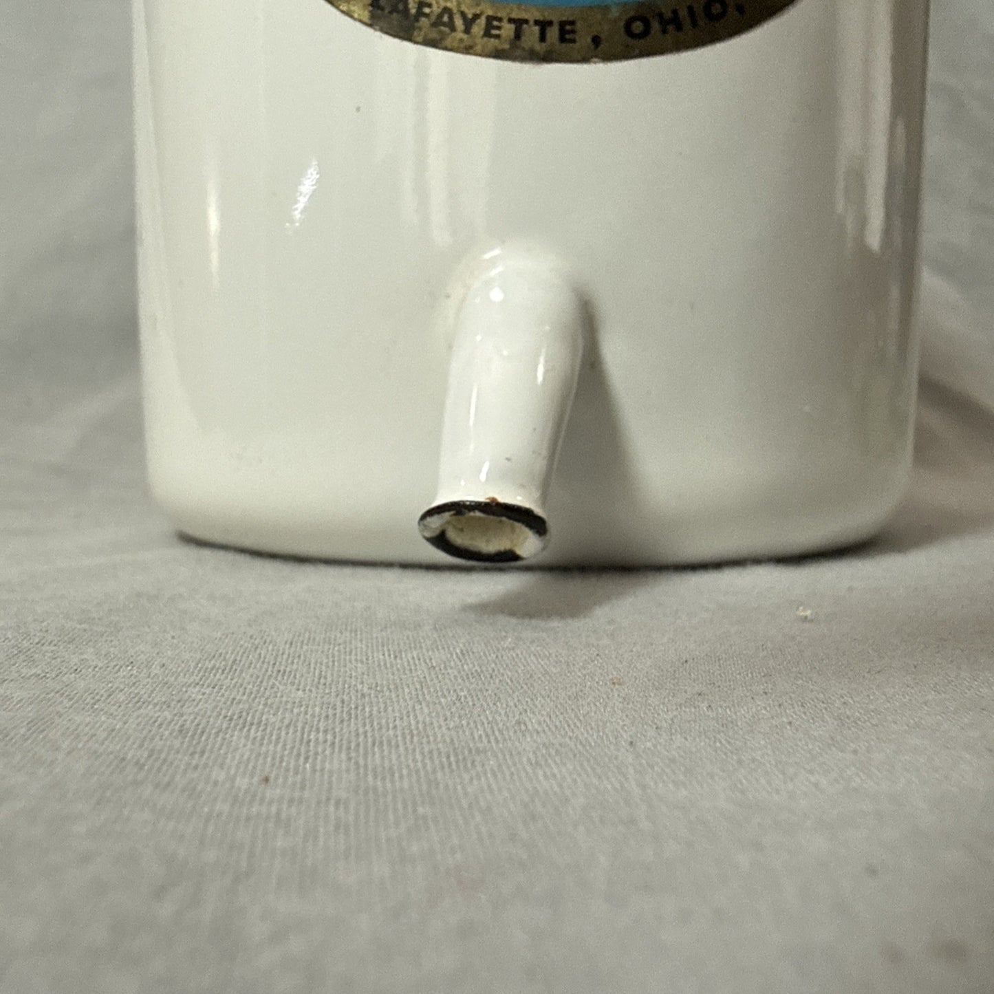 Vintage Hospital White Enamel Irrigator Wall Jug Medical Enamelware Container