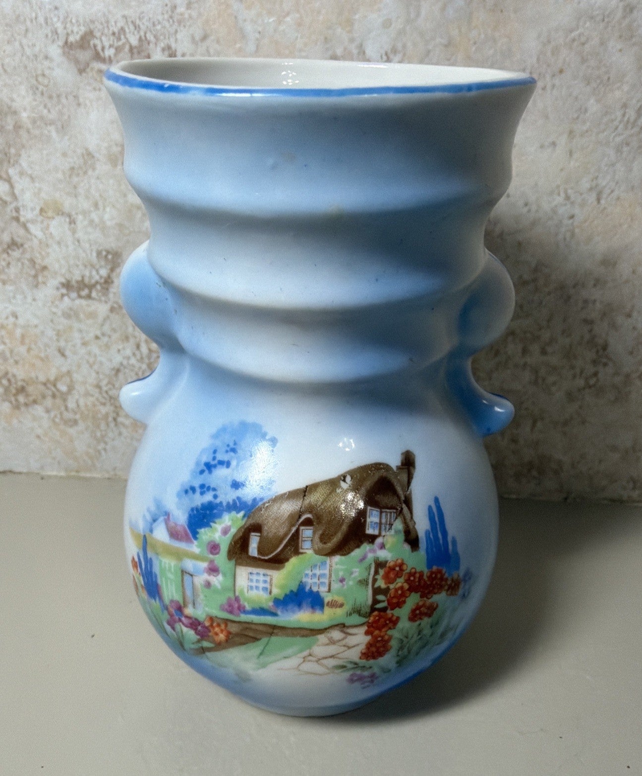 Vintage English Cottage Ceramic Sandland Ware Trinket Dish Vase Bowl England