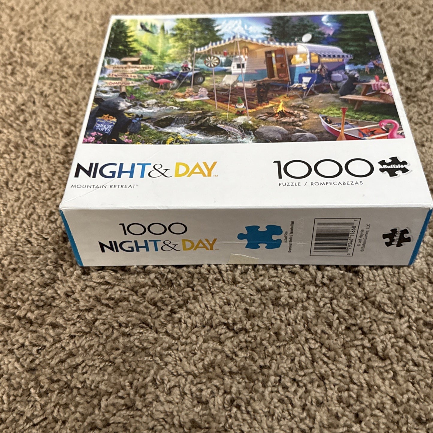 Buffalo Night & Day 1000 pc Puzzle Lot  Mountain Retreat & Dazzling Paris