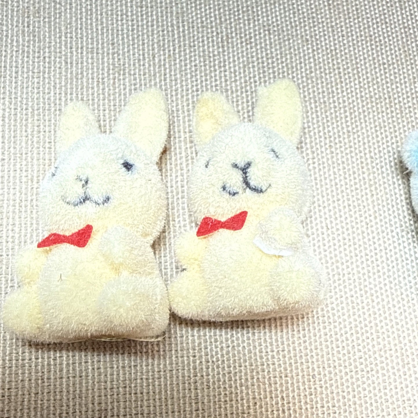 Vintage Miniature Flocked Animal Figurine Lot of 12 Bears Bunnies Fuzzy Figures
