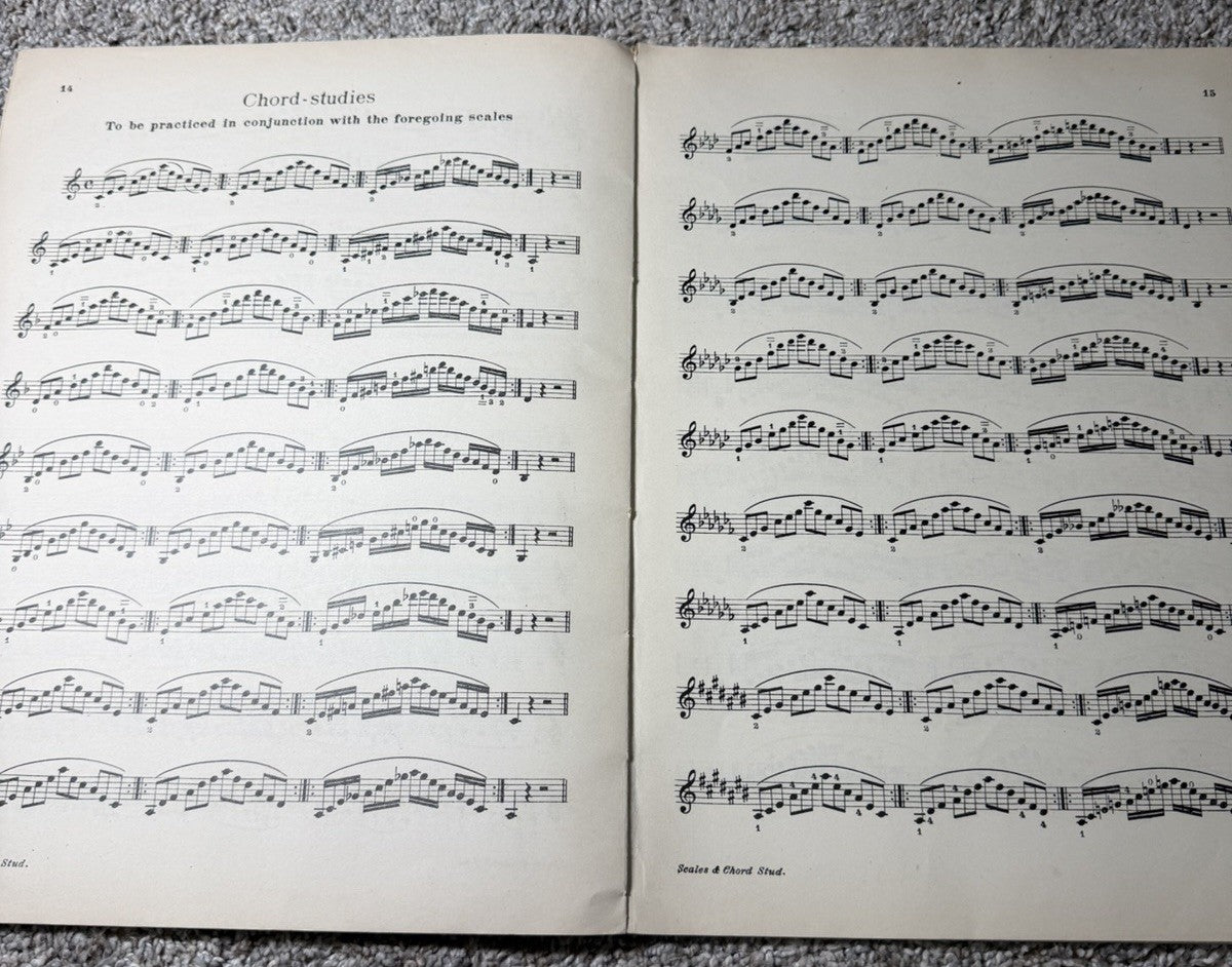 Vintage Violin Sheet Music Scales Chord Studies Happich 1918 1935