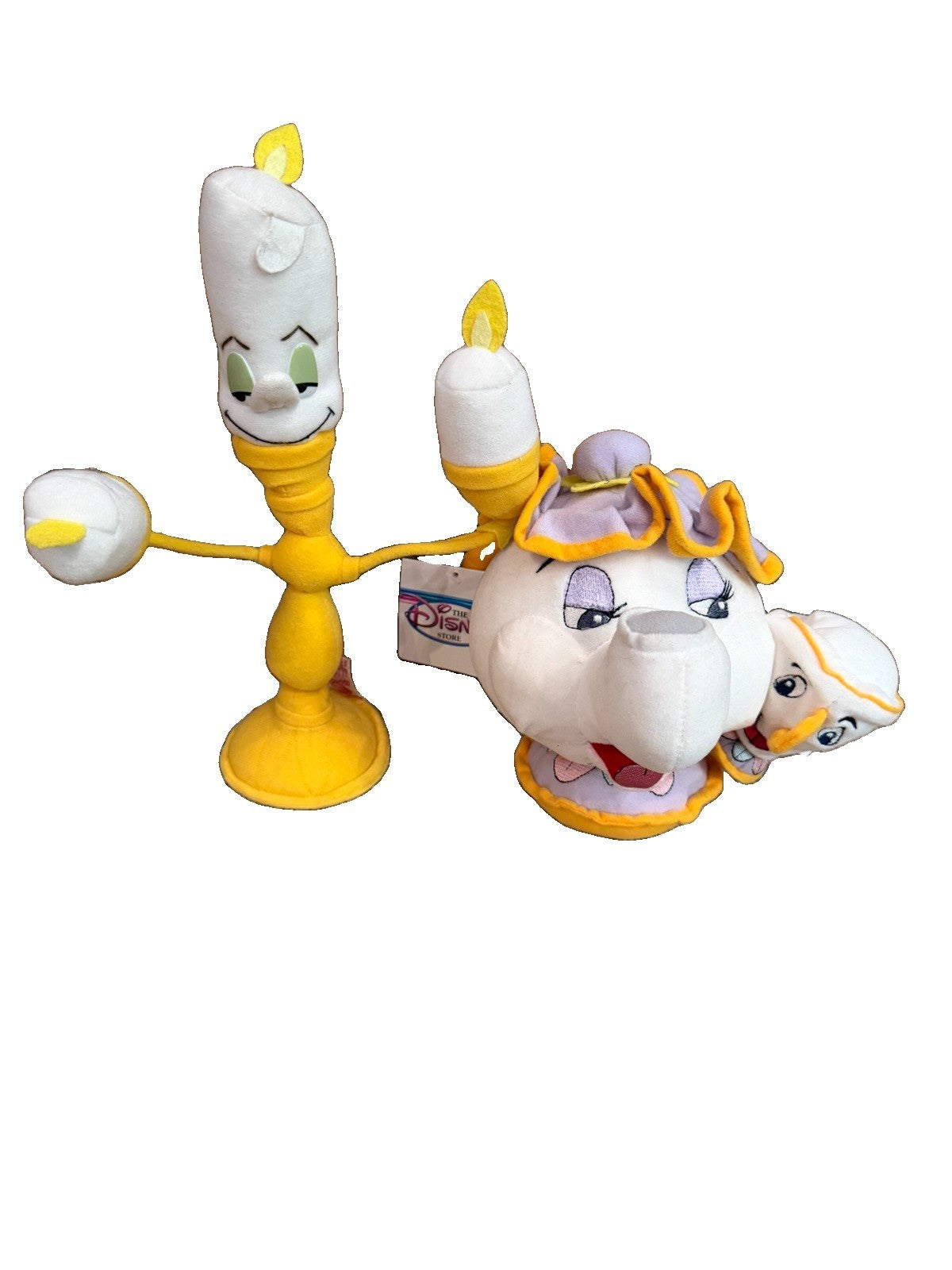 Vintage Disney Beauty Beast Plush Lot Lumiere Mrs Potts Chip Applause Characters