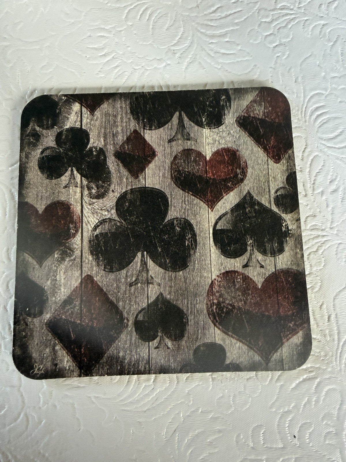 New Playing Card Suits Pub Coasters Set of 12 Recyclable Pulpboard Barware Set