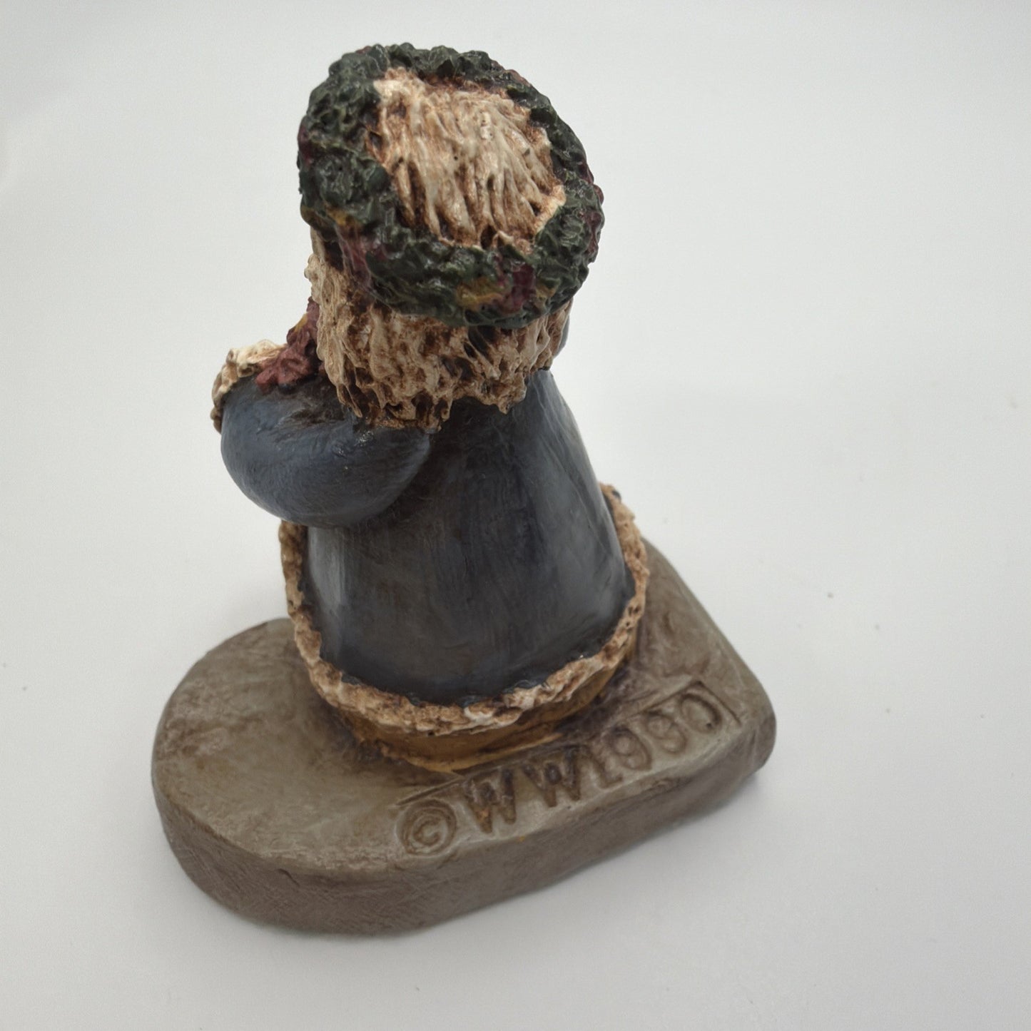 Vintage Hand Carved Wooden Santa Signed 1990 Old World Painted