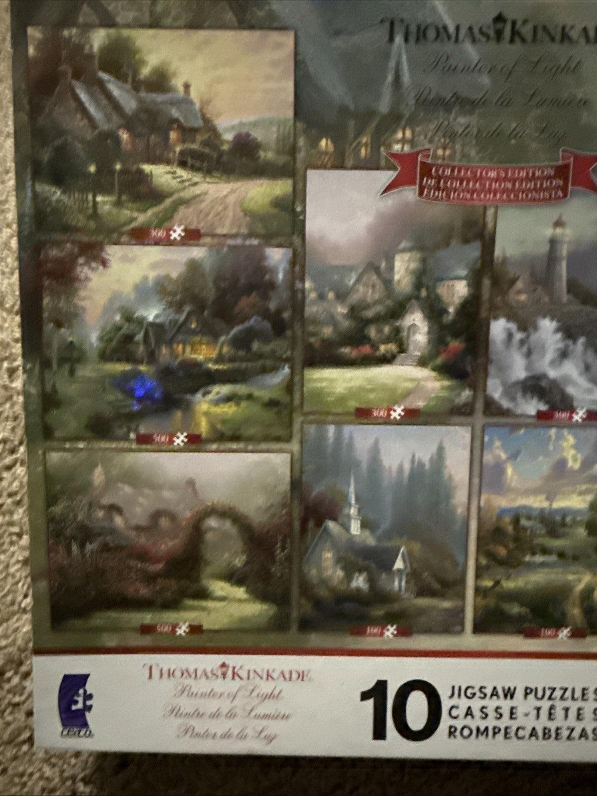 Ceaco Thomas Kinkade Collectors Edition 10 Jigsaw Puzzles One Box 3801-10 Art
