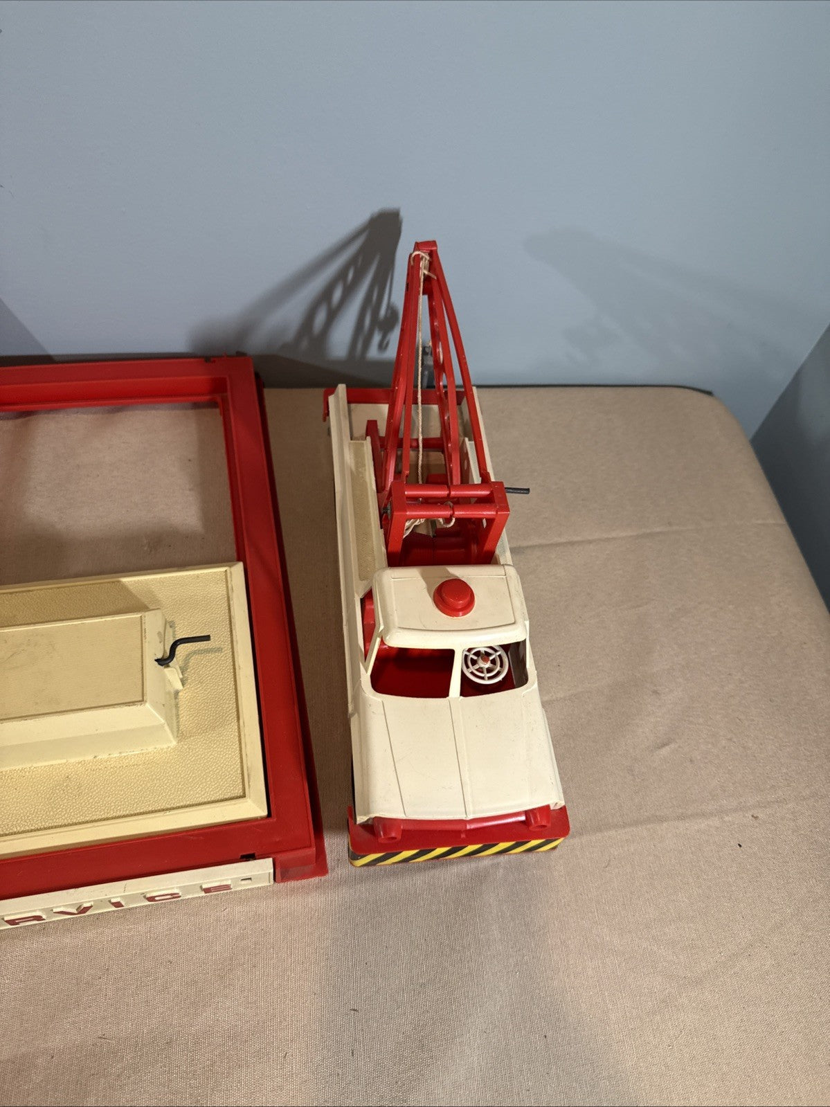 Vintage Topper Toys Johnny Service Gas Station Playset Car with Box Incomplete