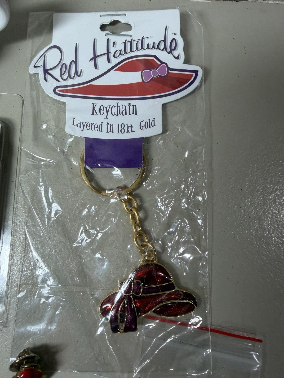 Red Hat Society Lot Teapot Pin Keychain Charms Jewelry Craft Beads Red Purple