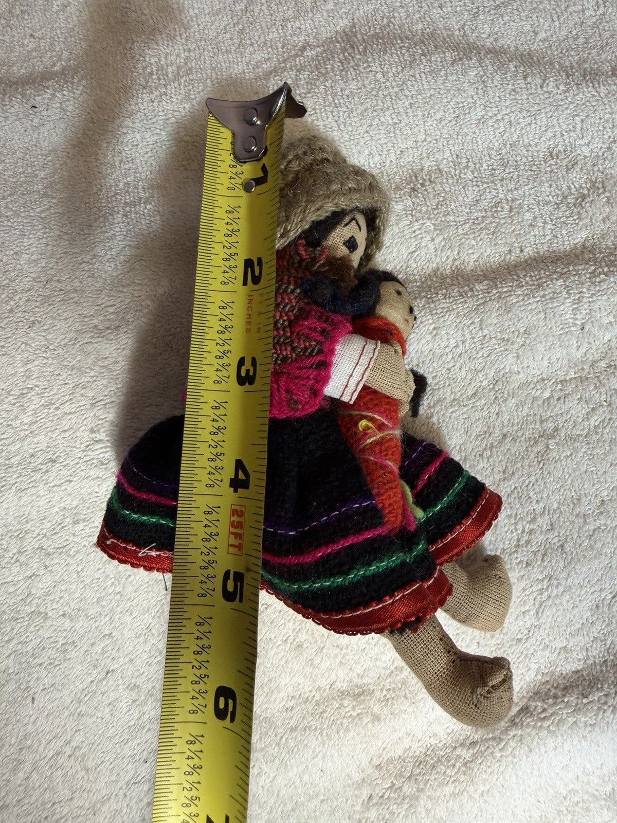 Peruvian Textile Doll Mother Baby Handmade Folk Art Collectible