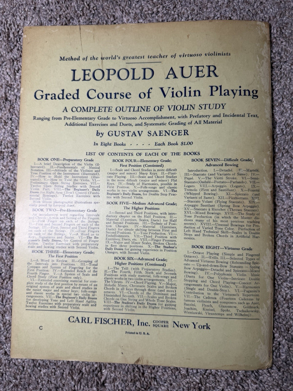 Vintage Carl Fischer Music Library Concerto No 1 Piano Lot Of 2