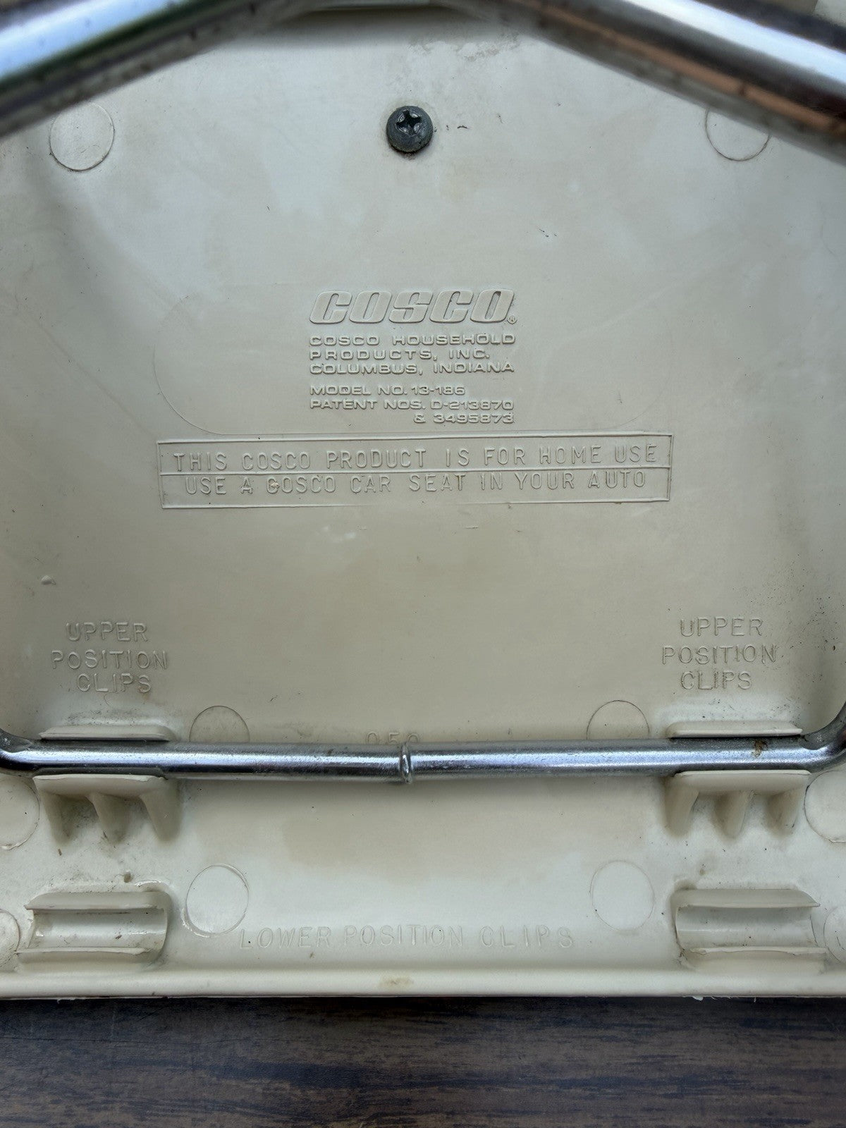 Vintage Cosco Booster Seat Model 13-186 Chrome Legs Blue Plastic Child Seat 1970