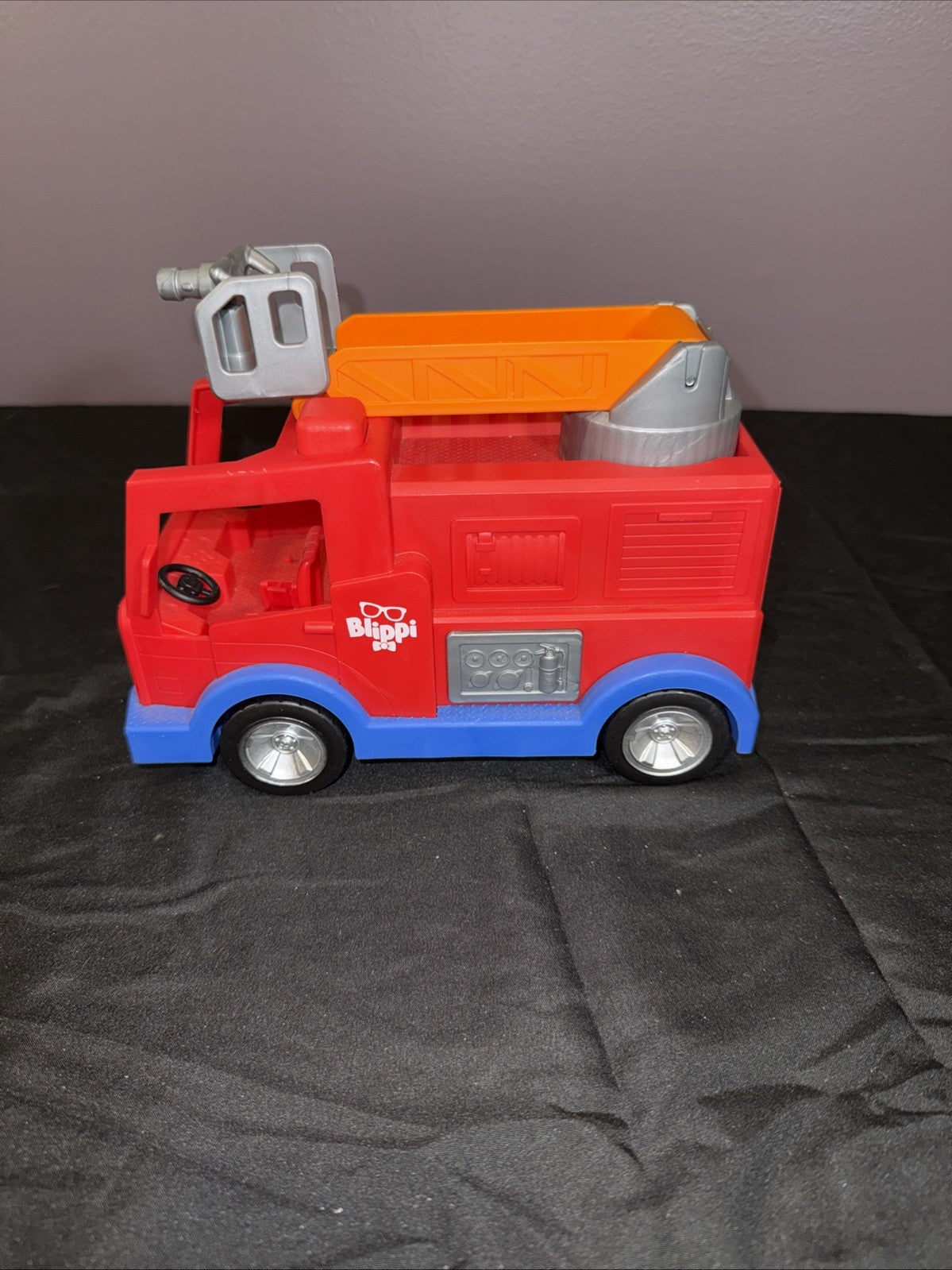 Blippi Toy Bundle Fire Truck & Recycling Worker Figure Lot Truck Sounds WORK