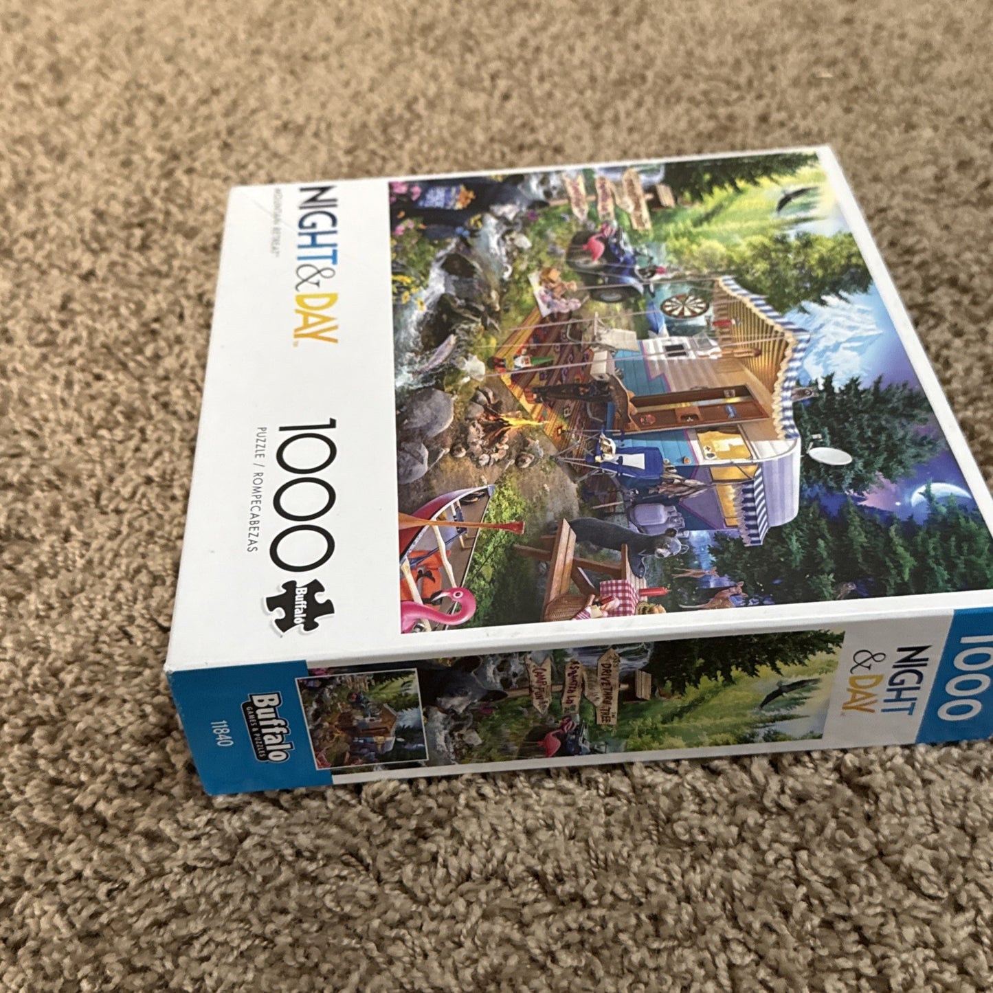 Buffalo Night & Day 1000 pc Puzzle Lot  Mountain Retreat & Dazzling Paris