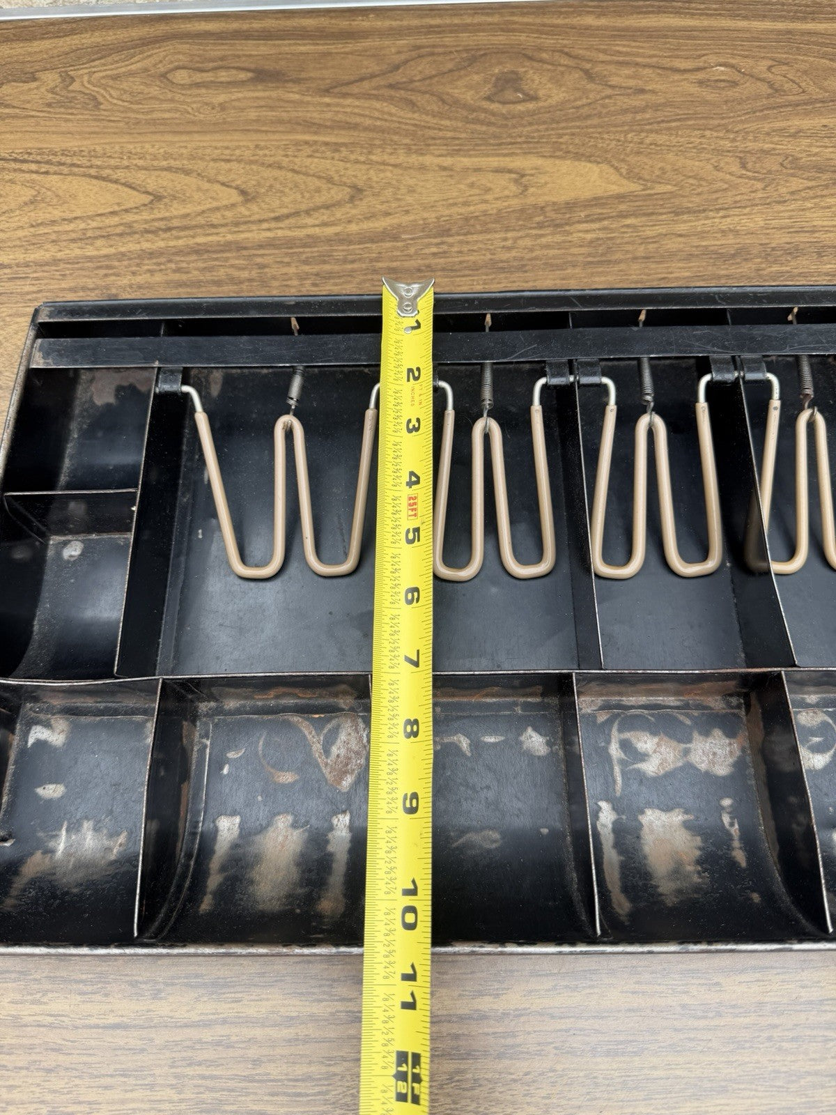 Vintage Metal Cash Register Drawer Insert Till Tray 4 Bill 5 Coin 14.5" 10A