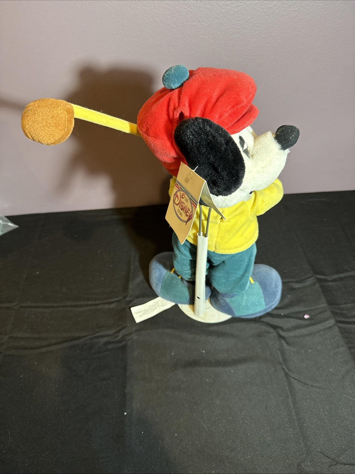 Vintage Mickey Mouse Golfer Plush Standing 1990s Disney won at a 1998 golf event