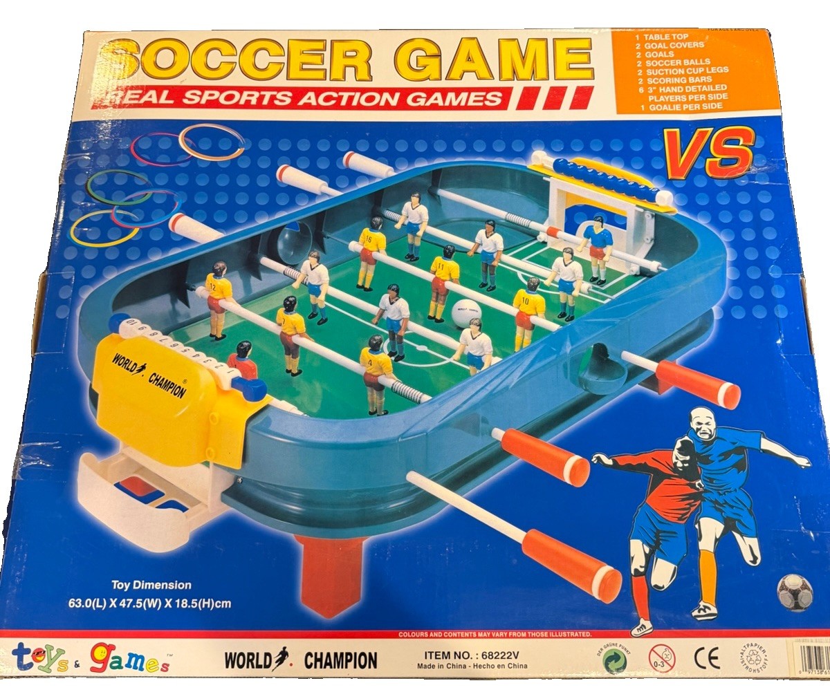 Vintage World Champion Tabletop Soccer Game Real Sports Action New in Box Toy