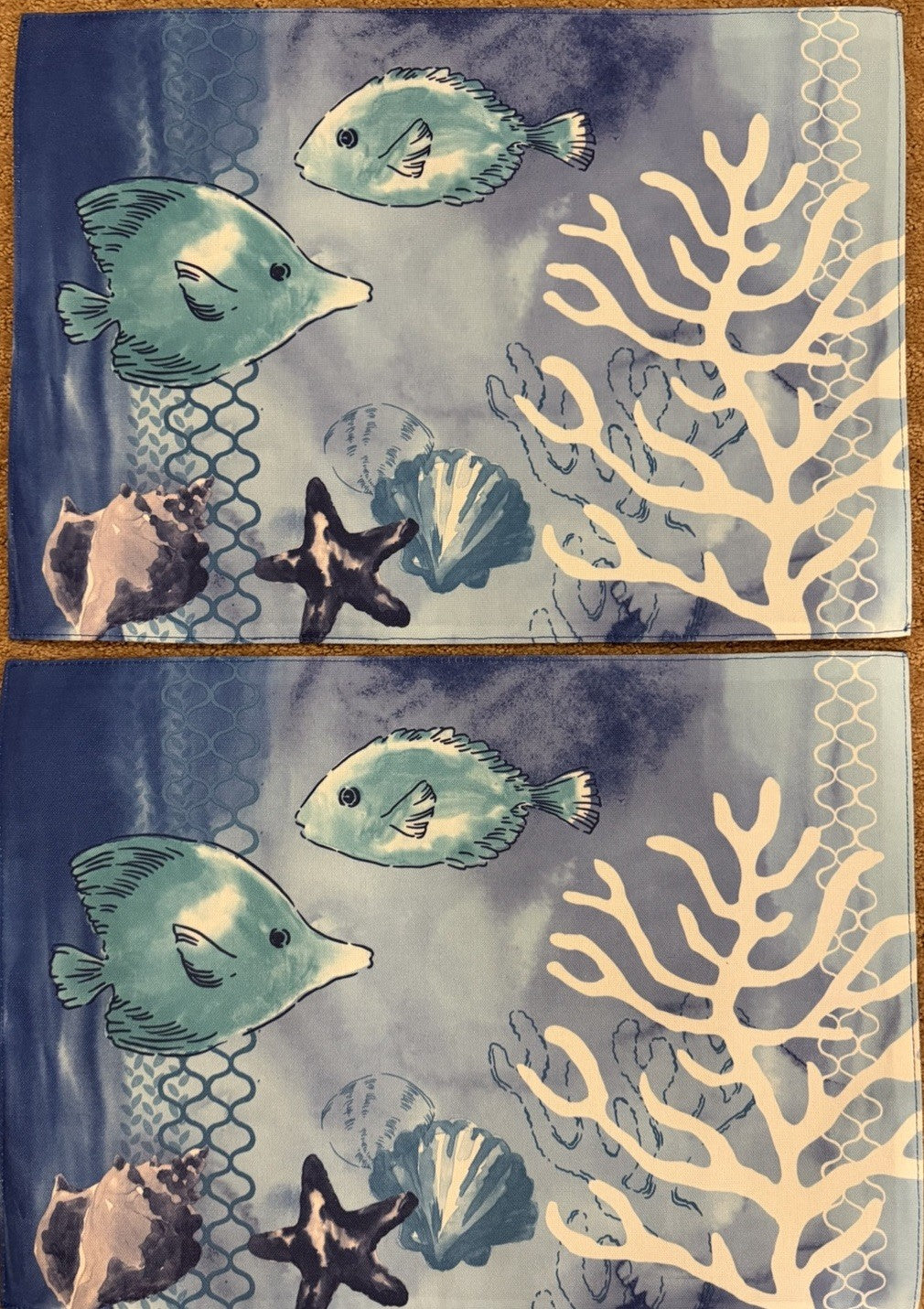 Sonoma Outdoors Tropical Placemats Palm Trees Ocean Floral Beach NWT Set of 4