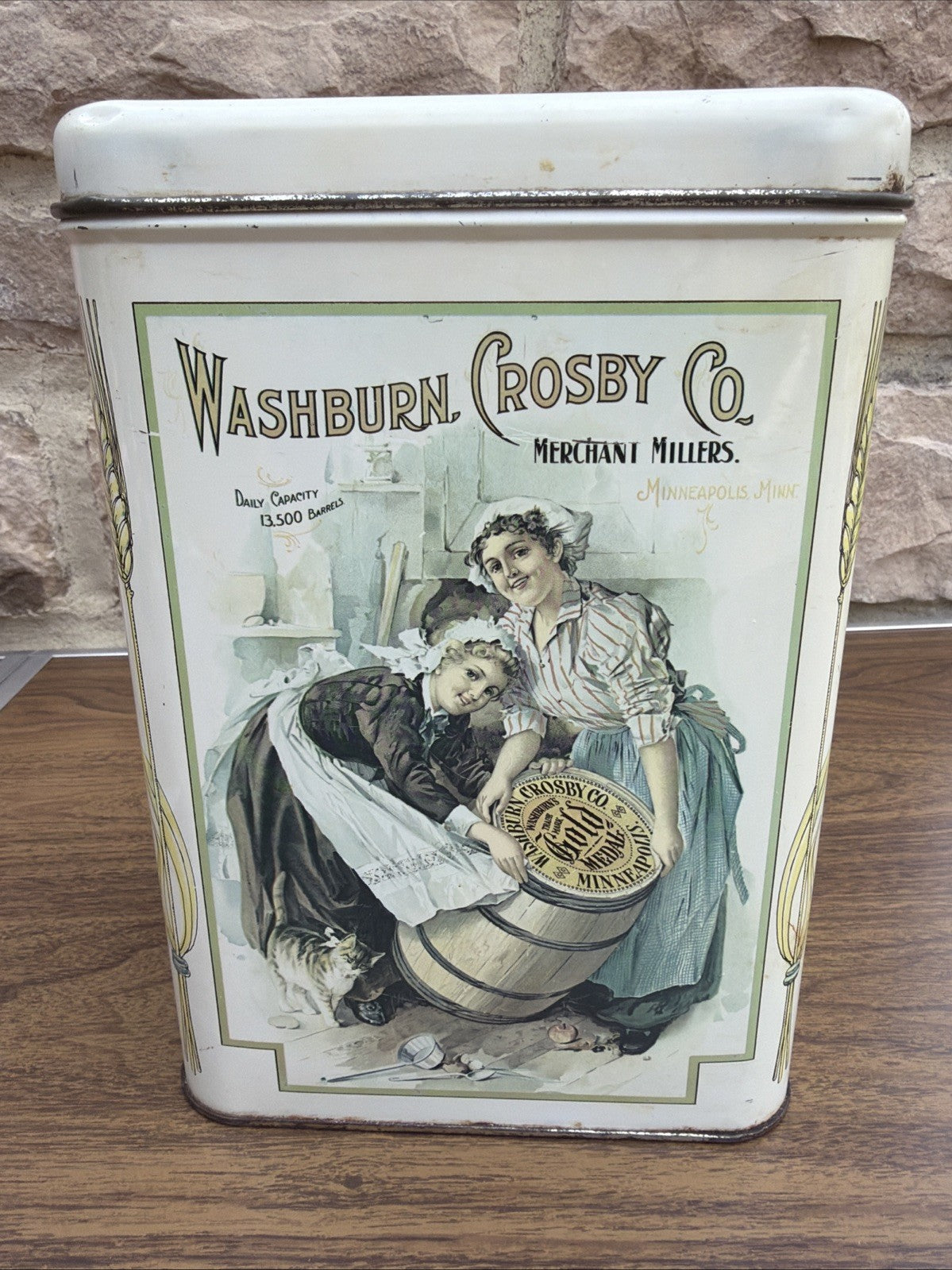 Vintage Washburn Crosby Flour Tin Gold Medal Canister Collectible