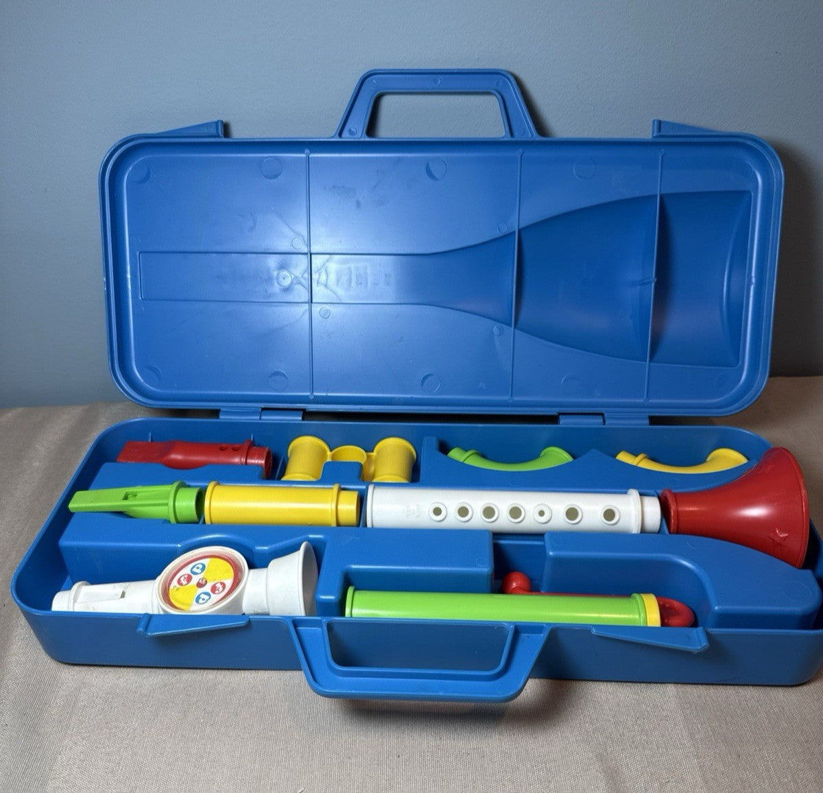 Vintage Fisher Price 1984 Crazy Combo Horn Set #604 Muscial Instrument COMPLETE