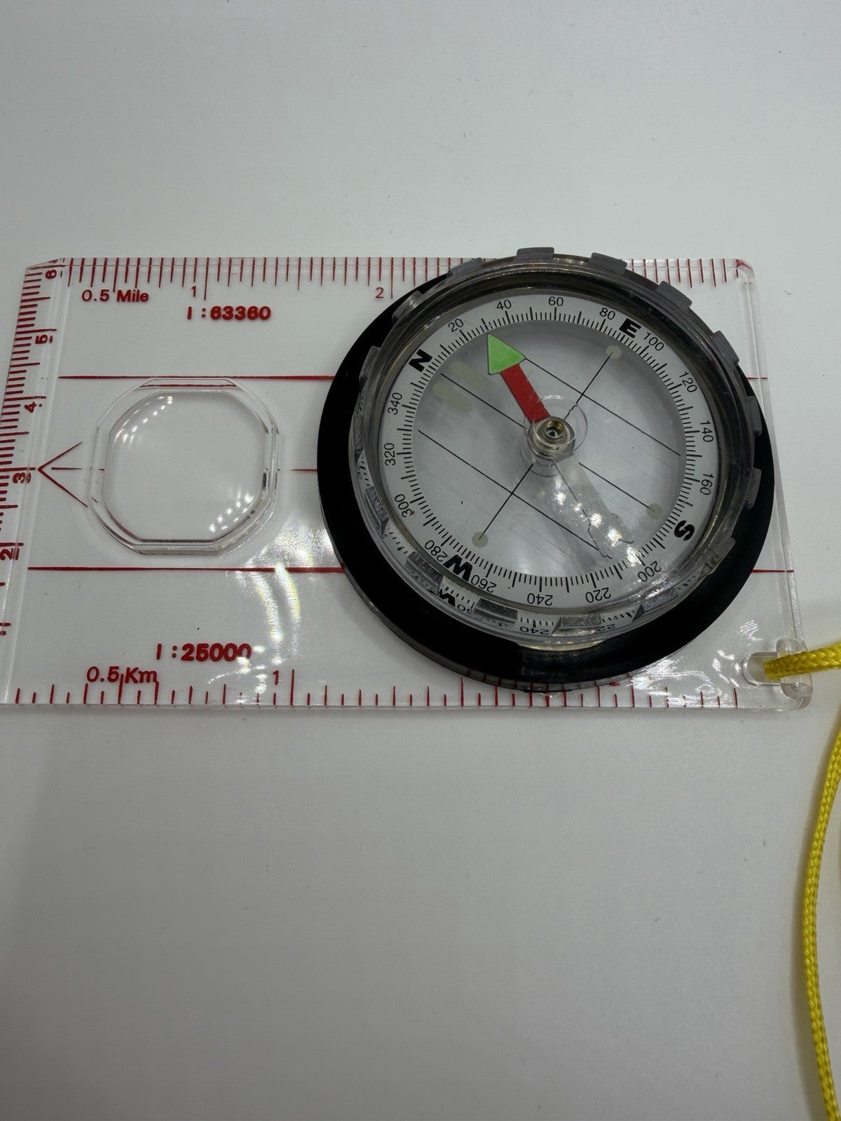 Scouting Scale Baseplate Compass Lanyard Magnifier Hiking Navigation Tool Gear