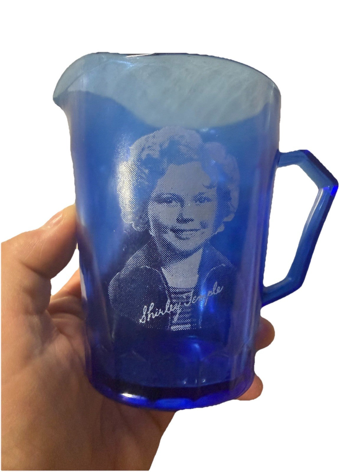 Vintage Shirley Temple Cobalt Blue  Milk Pitcher Creamer 4.5"