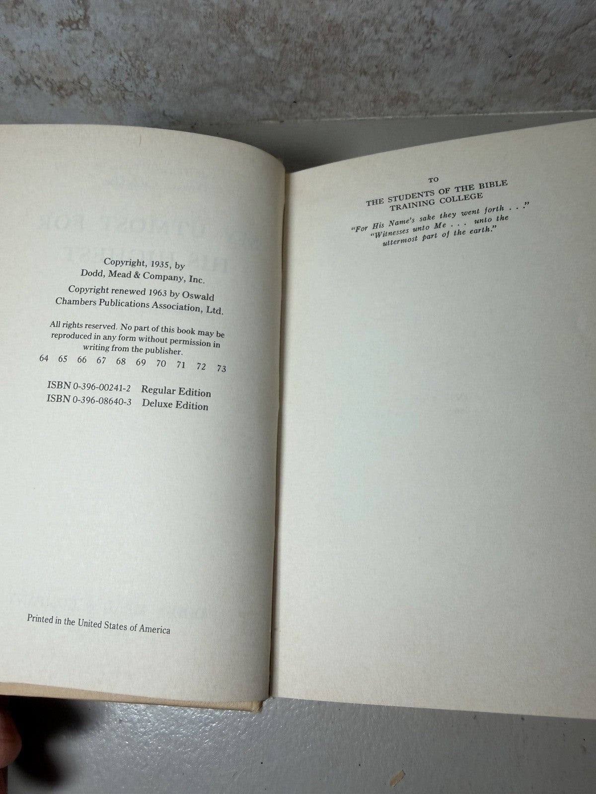 My Utmost for His Highest Oswald Chambers Dodd Mead 1935 Hardcover Devotional