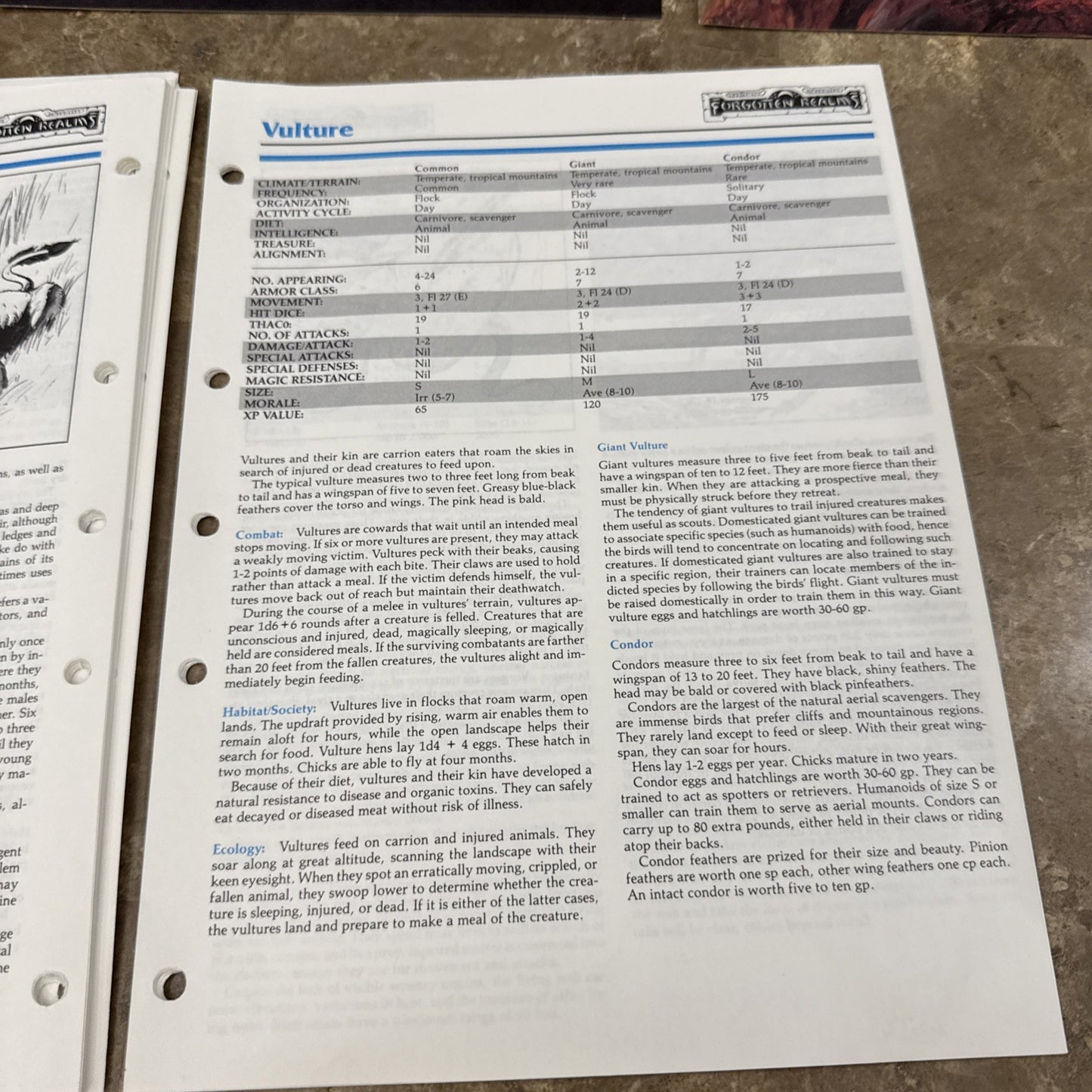 AD&D 2nd Edition Monstrous Compendium Vol 3 Forgotten Realms Bundle with Extras