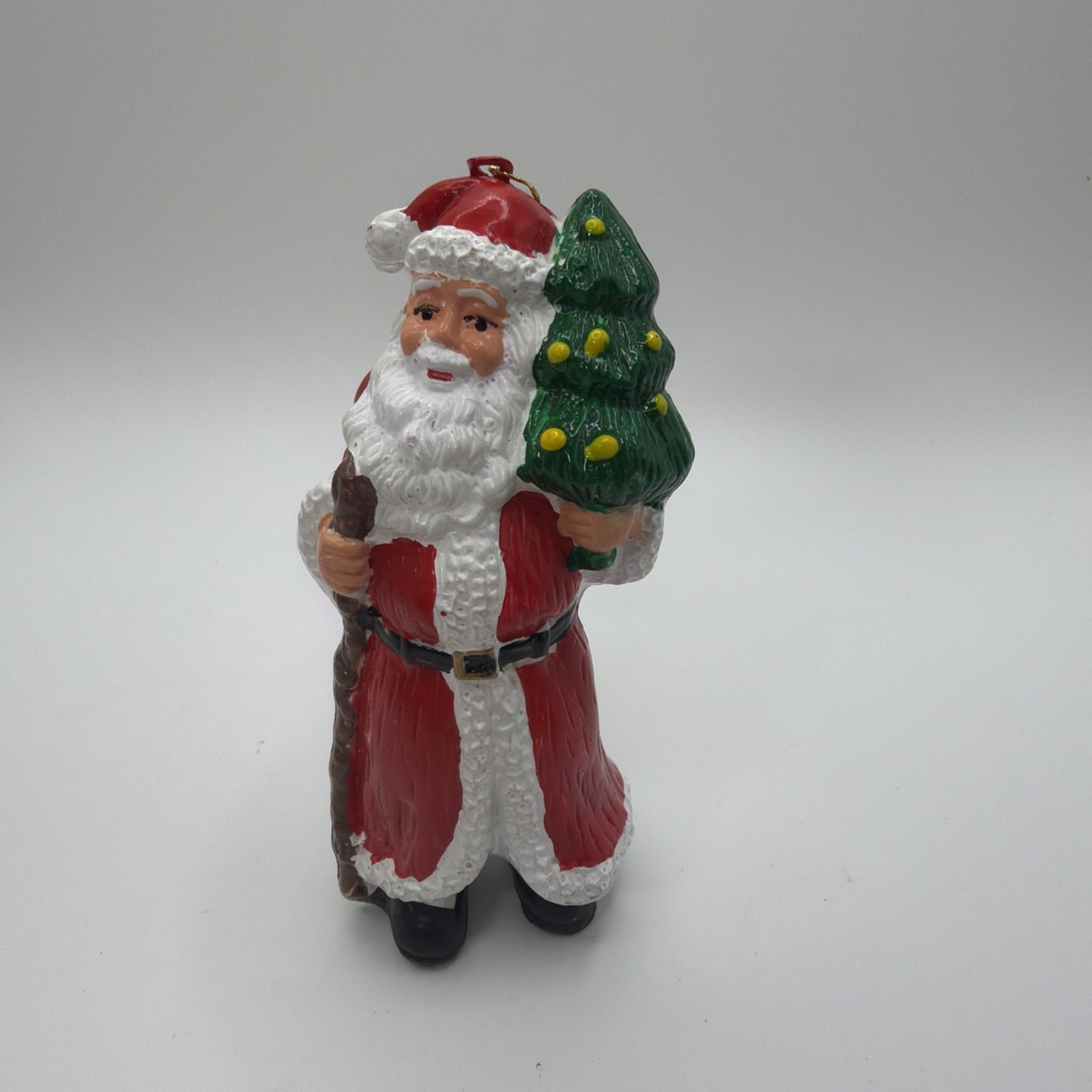 Vintage Santa Claus Ornament Christmas Plastic 4 Inch