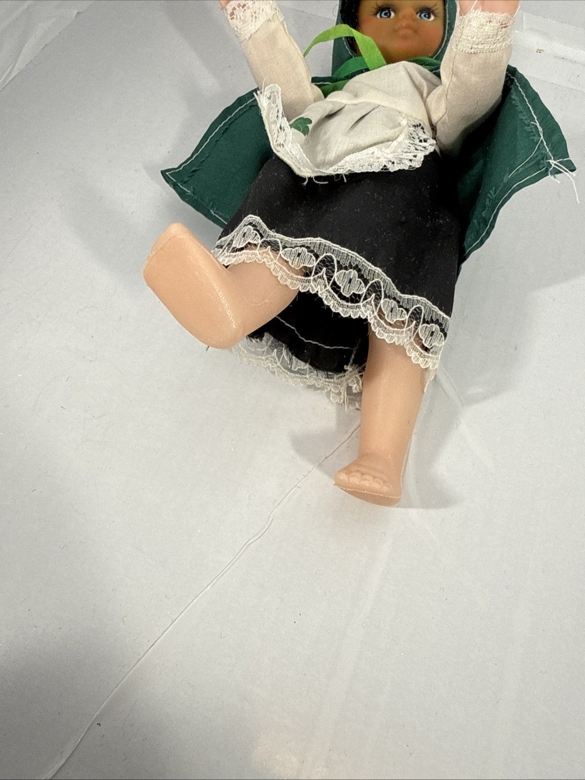 Vintage Irish St Patricks Day Doll Posable Green Dress Collectible 10"