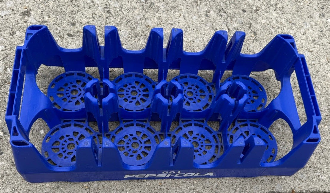 Vintage G&J Pepsi Cola Blue Plastic 2 Liter Soda Bottle Carrier Castle Crate