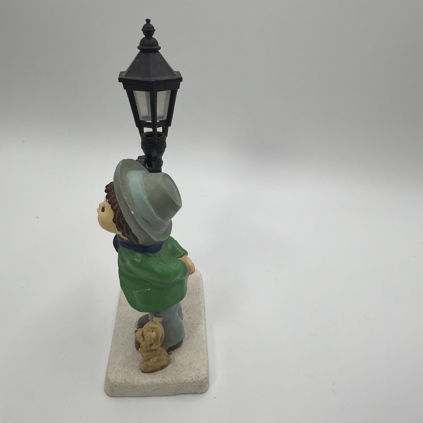 Vintage Christmas Village Street Lamp W/ Boy & Dog Figurine 5.5''