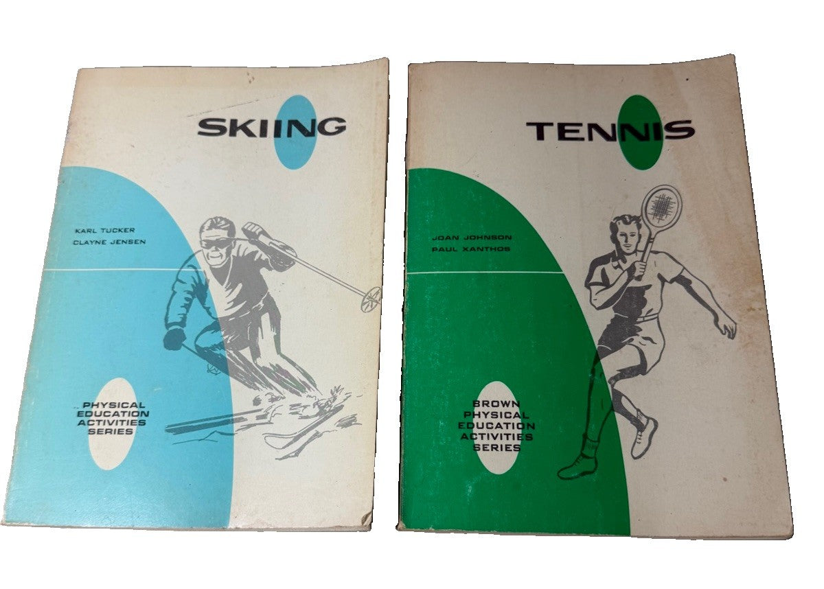 Vintage 1967 Brown Physical Education Activities Skiing Tennis Booklets Lot 2