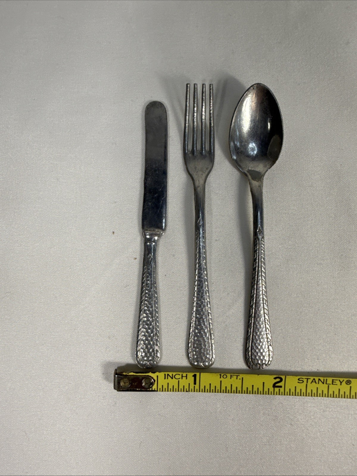 Vintage Doll House Miniature Utensils 1 Piece Set Of Silverware Aluminum GERMANY
