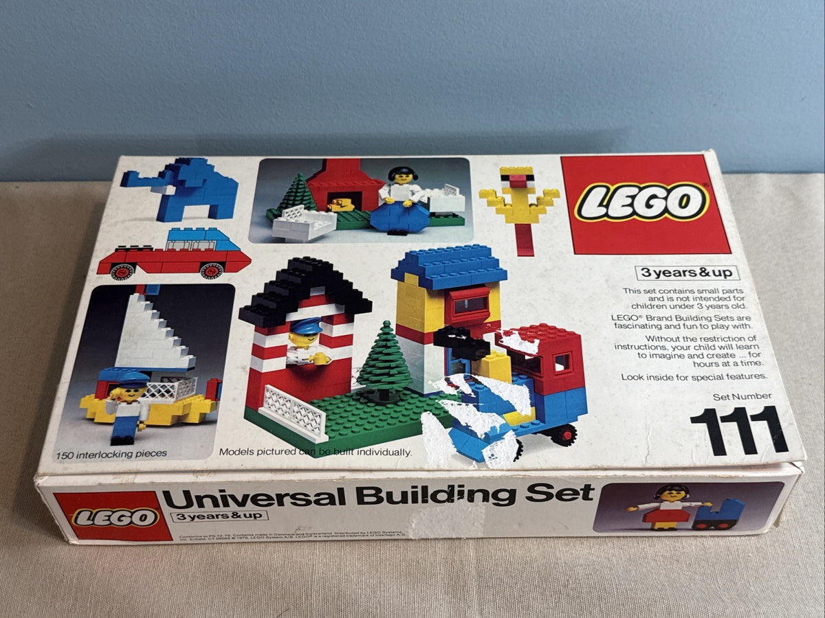 Vintage 1976 LEGO Universal Building Set 111 Original Box Tray Incomplete 45 Pc