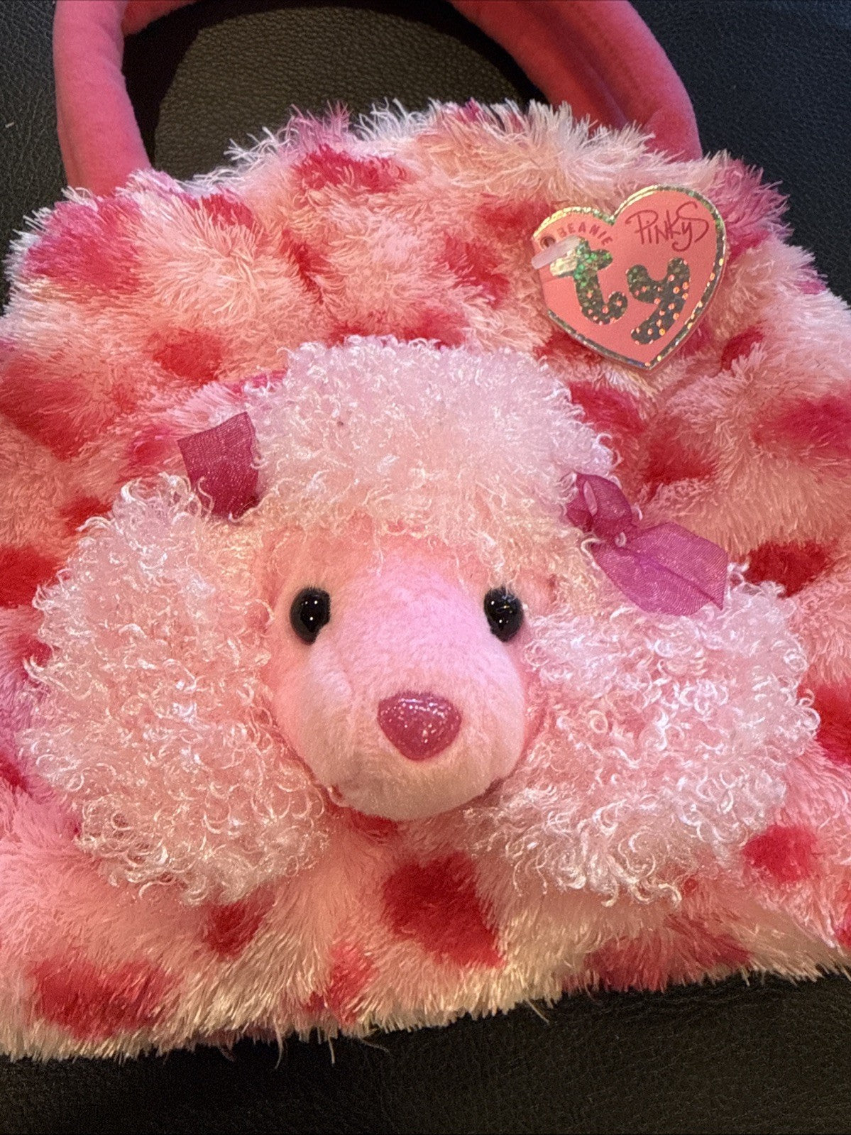 Ty Pinkys Caboodle Poodle Plush Purse Pink Dog 9 Inch MWMT